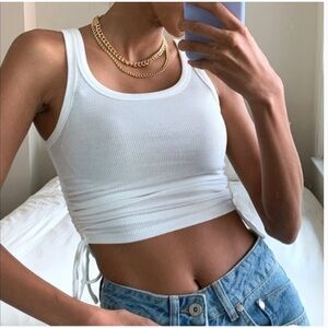 Princess Polly Organic Madelyn Tie Side Tank Top size 8